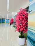 7 feet chinese imported artificial cherry tree with luxurious planter color available.