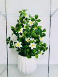 Rubber orchid flowers arrengement with fiber tob