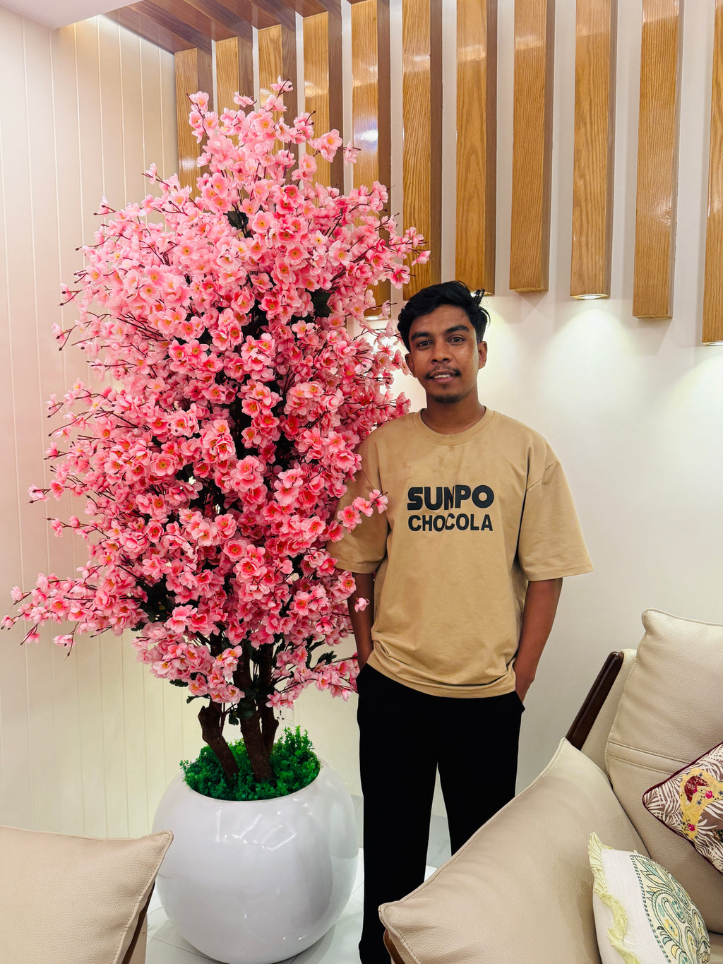 Chinese imported premium quality artificial cherry tree with luxurious planter.  colour available