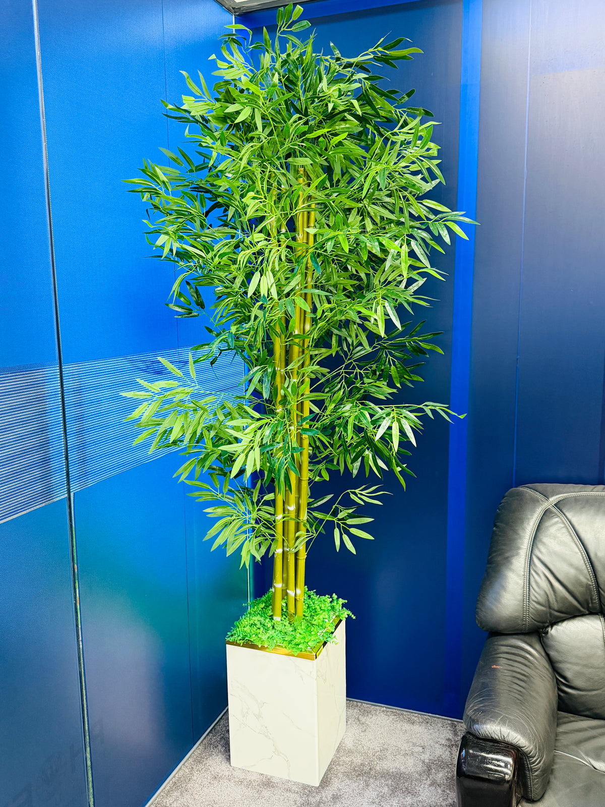 Chinese imported artificial bamboo tree 6 feet+ with luxurious board planter setup