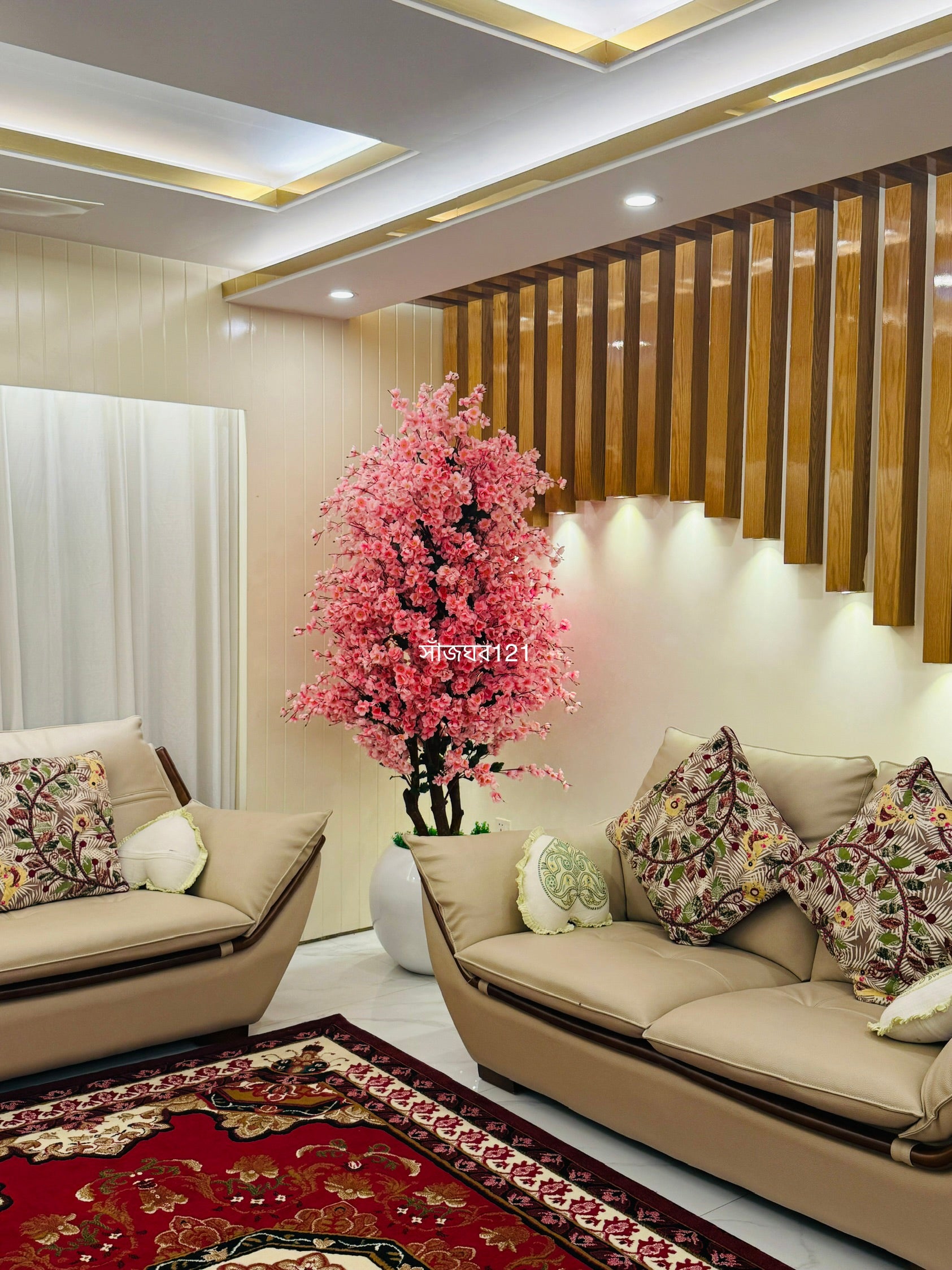 Chinese imported premium quality artificial cherry tree with luxurious planter.  colour available