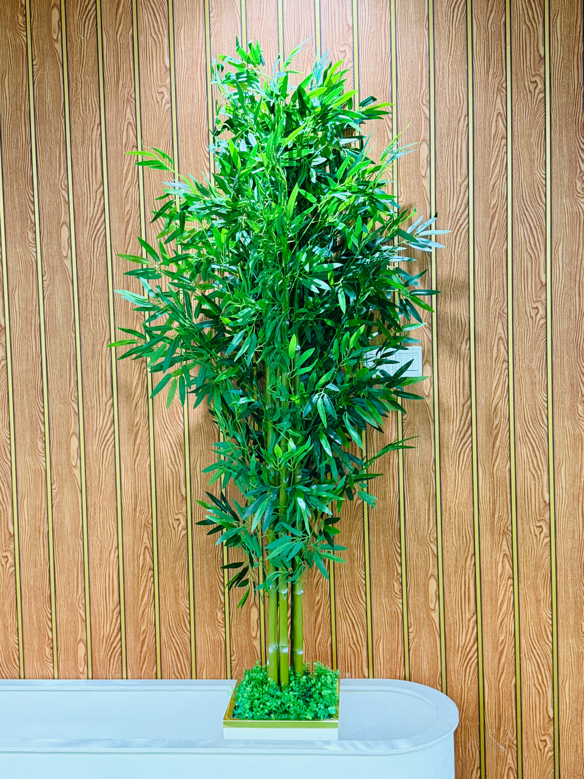 Chinese imported artificial bamboo tree 6 feet+ with luxurious board planter setup