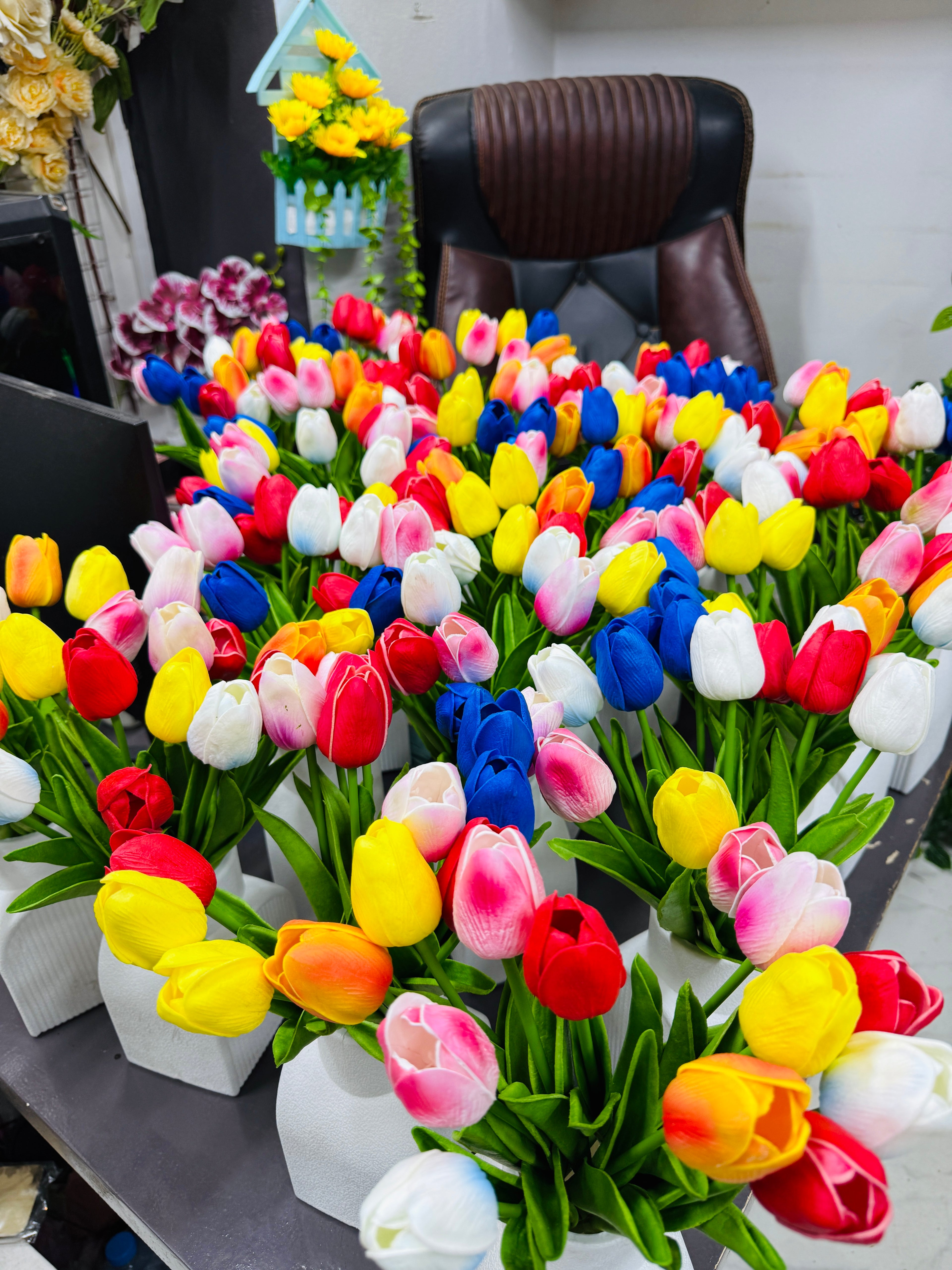 Artificial tulip flowers (10 pcs)