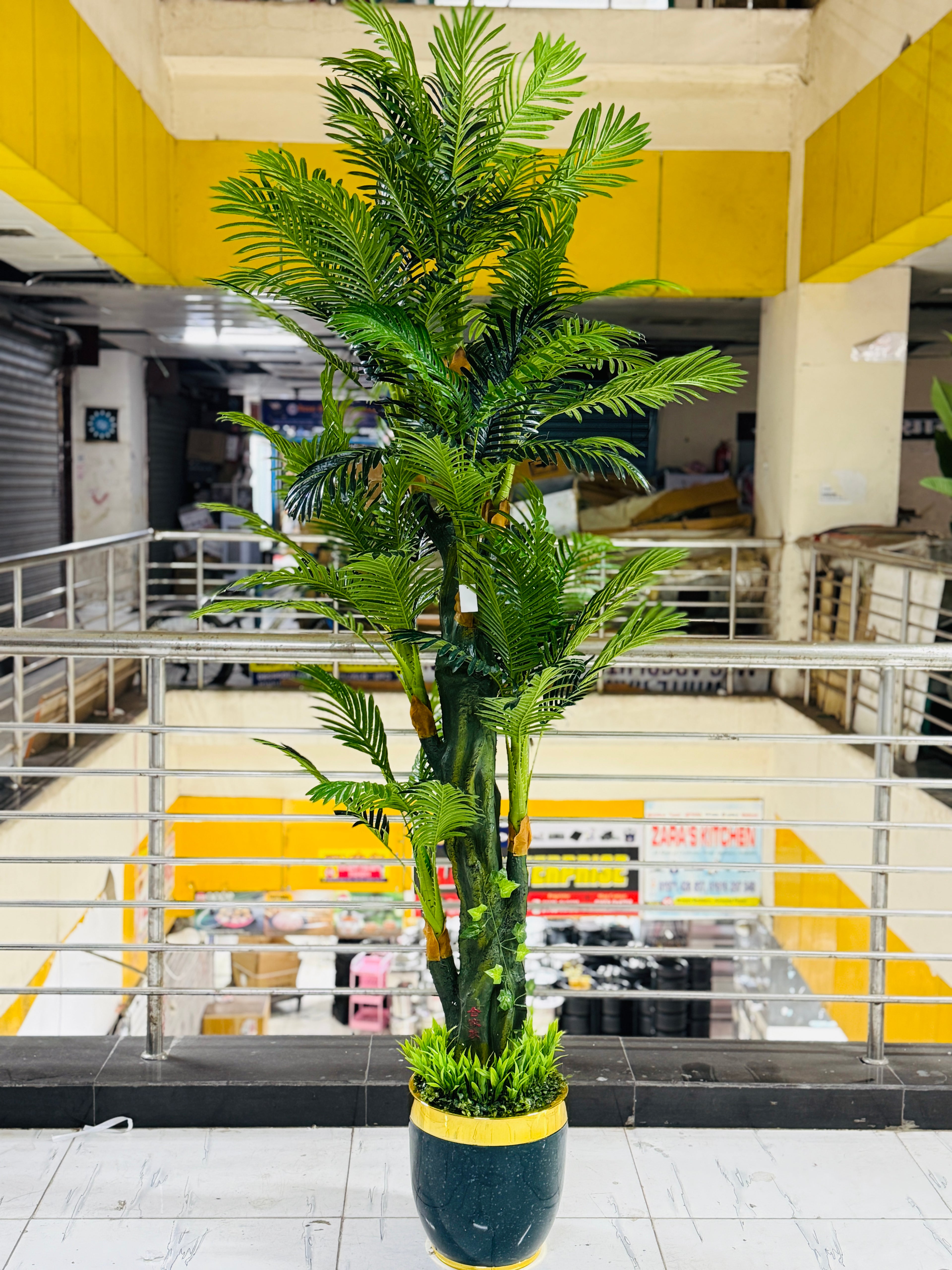 Chinese imported premium quality artificial 7 heads plumb Tree, with luxurious planter 🌱