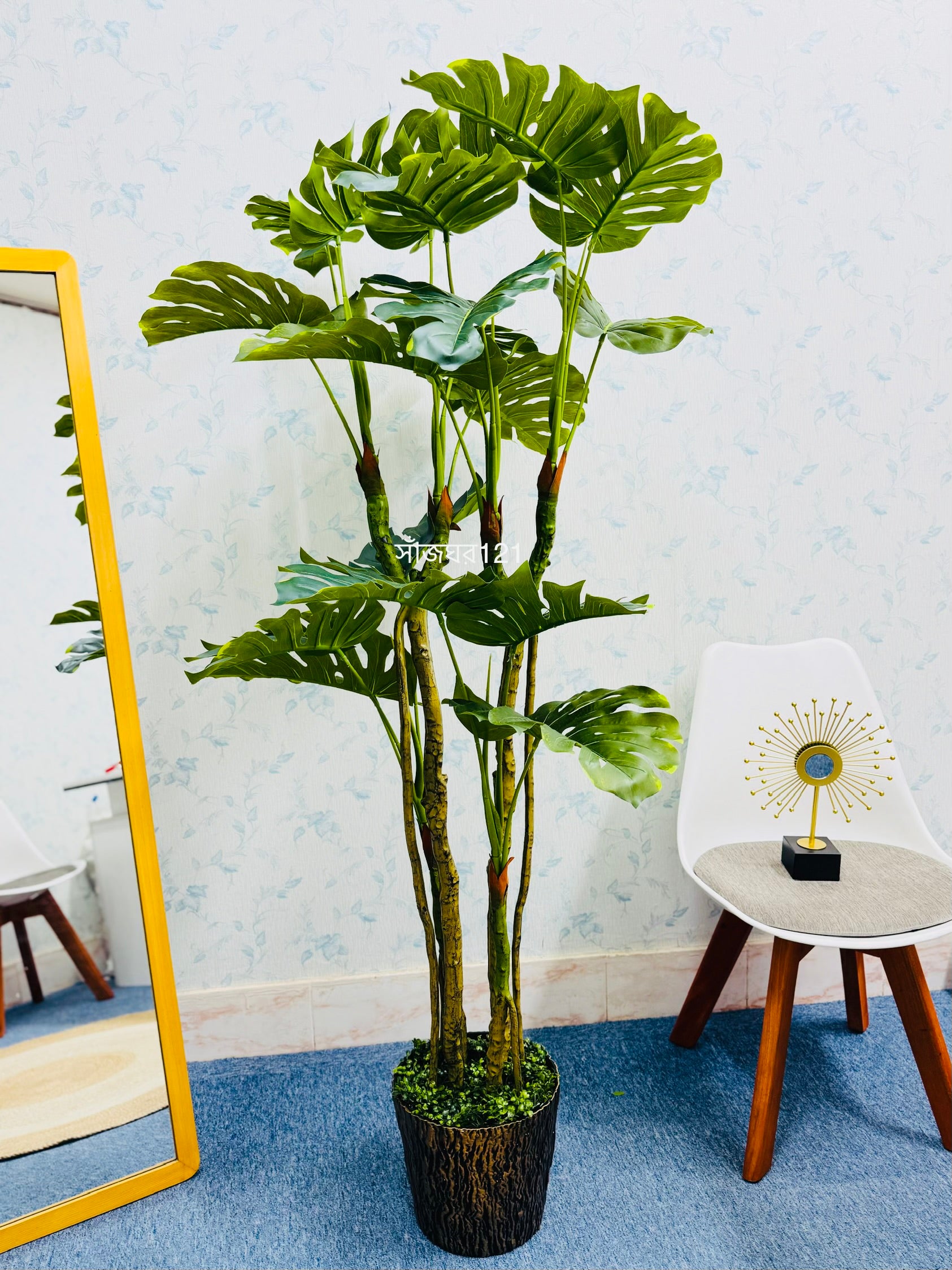 premium quality chinese imported artificial monstera tree with luxurious planter 5 feet+
