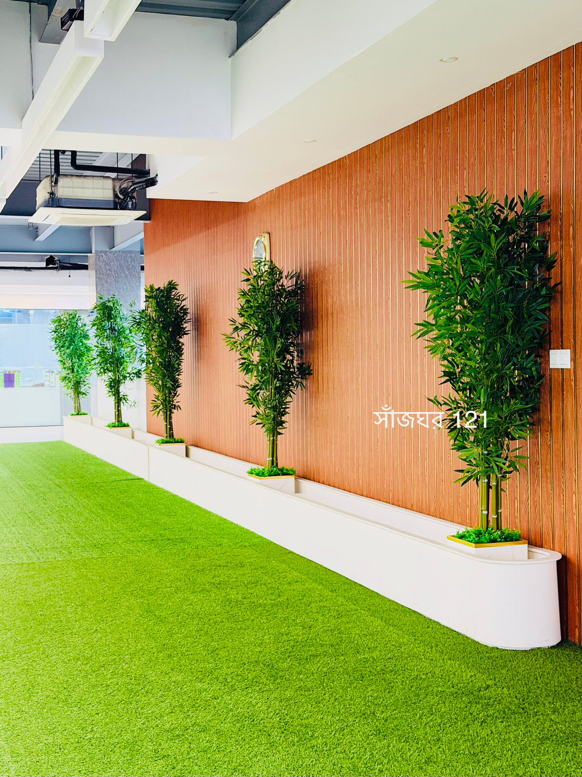 Chinese imported artificial bamboo tree 6 feet+ with luxurious board planter setup