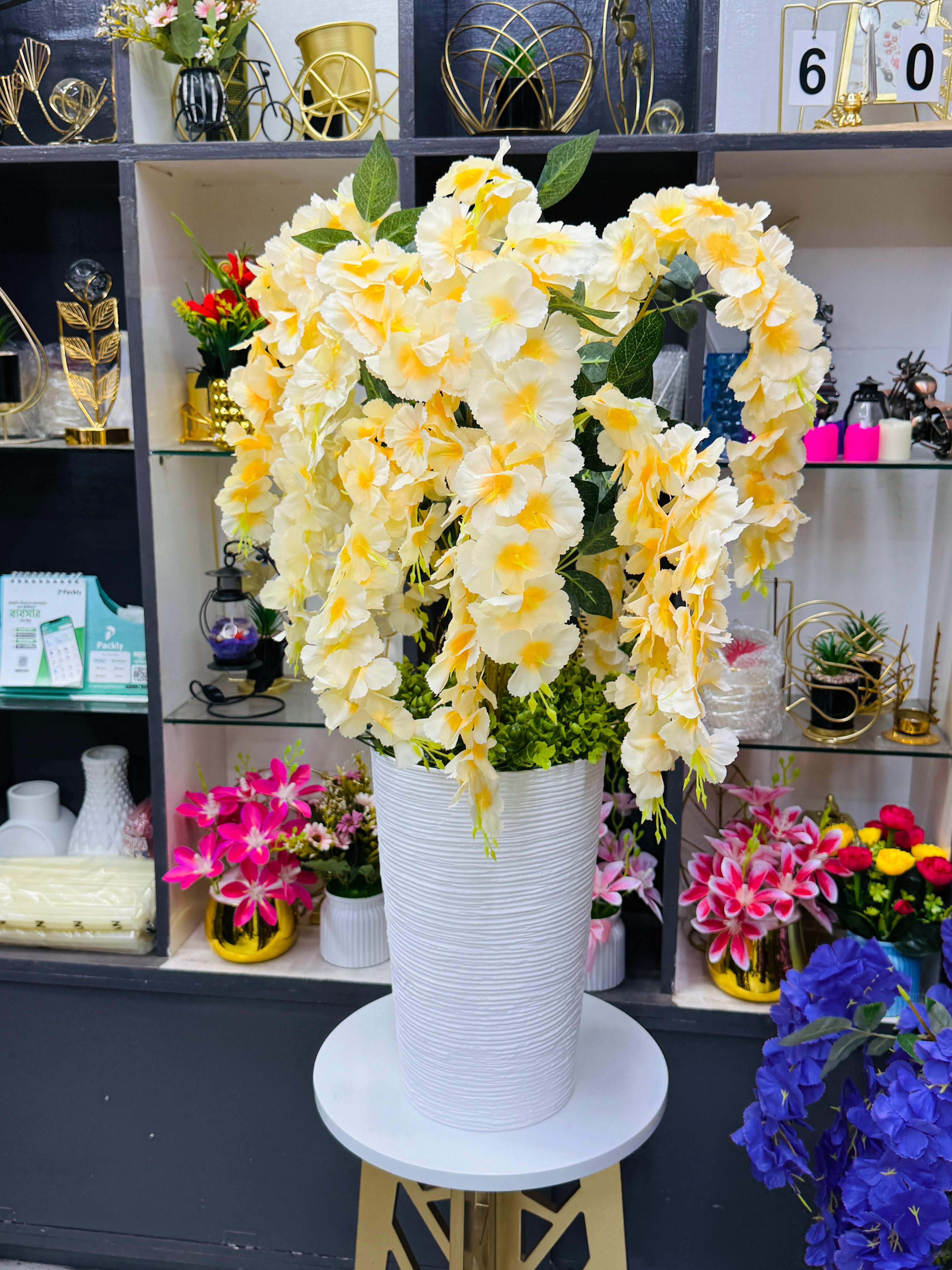 Wisteria flowers with chinese imported premium vase