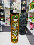 Mdf board Corner stand with luxurious chinese imported artificial Flowers comboo package set