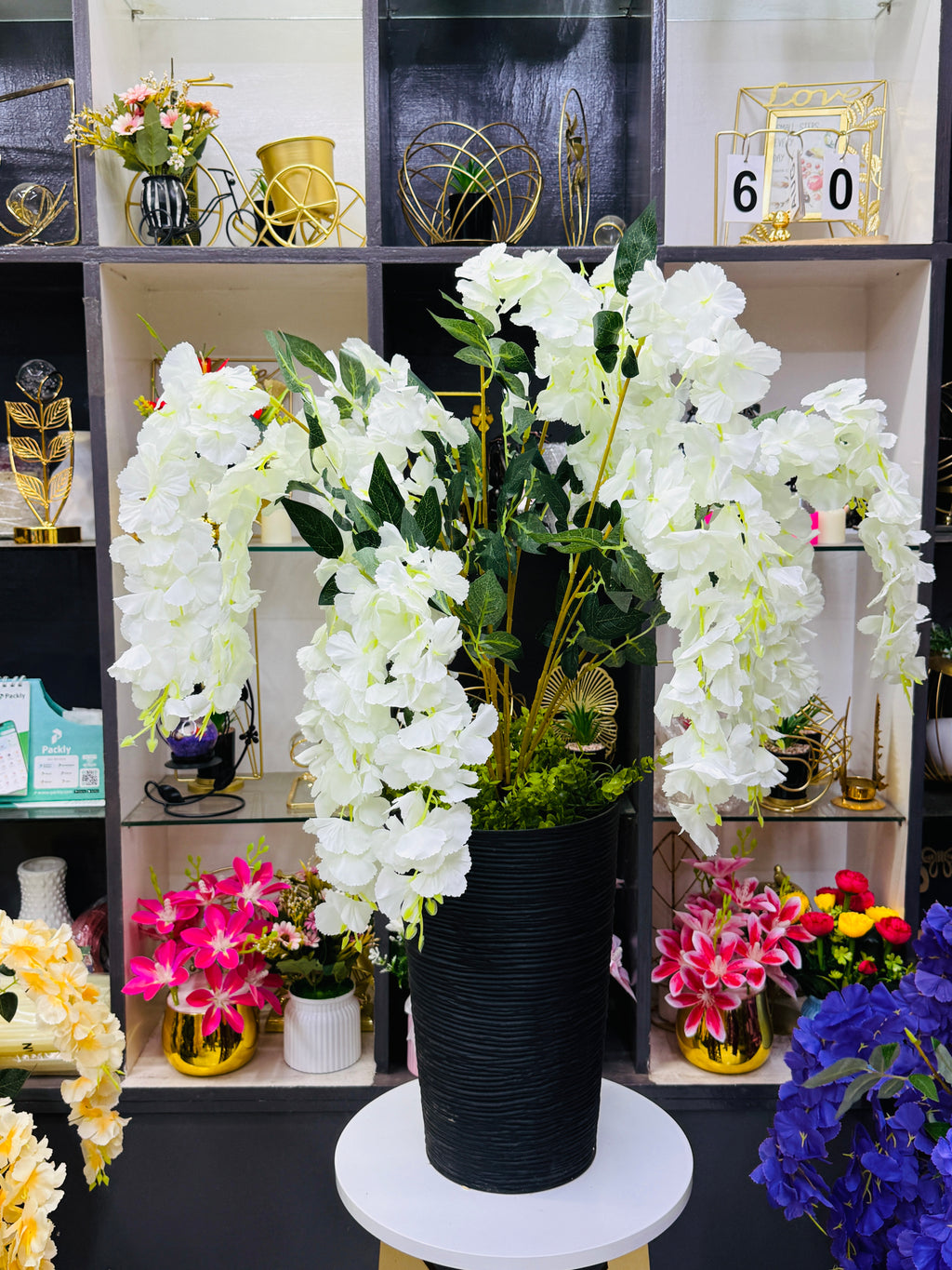 Wisteria flowers with chinese imported premium vase