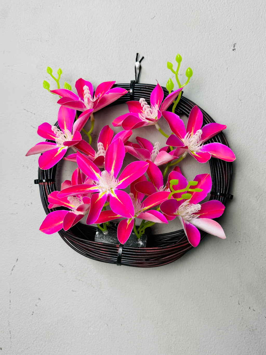 Ring planter with chinese imported flowers setup