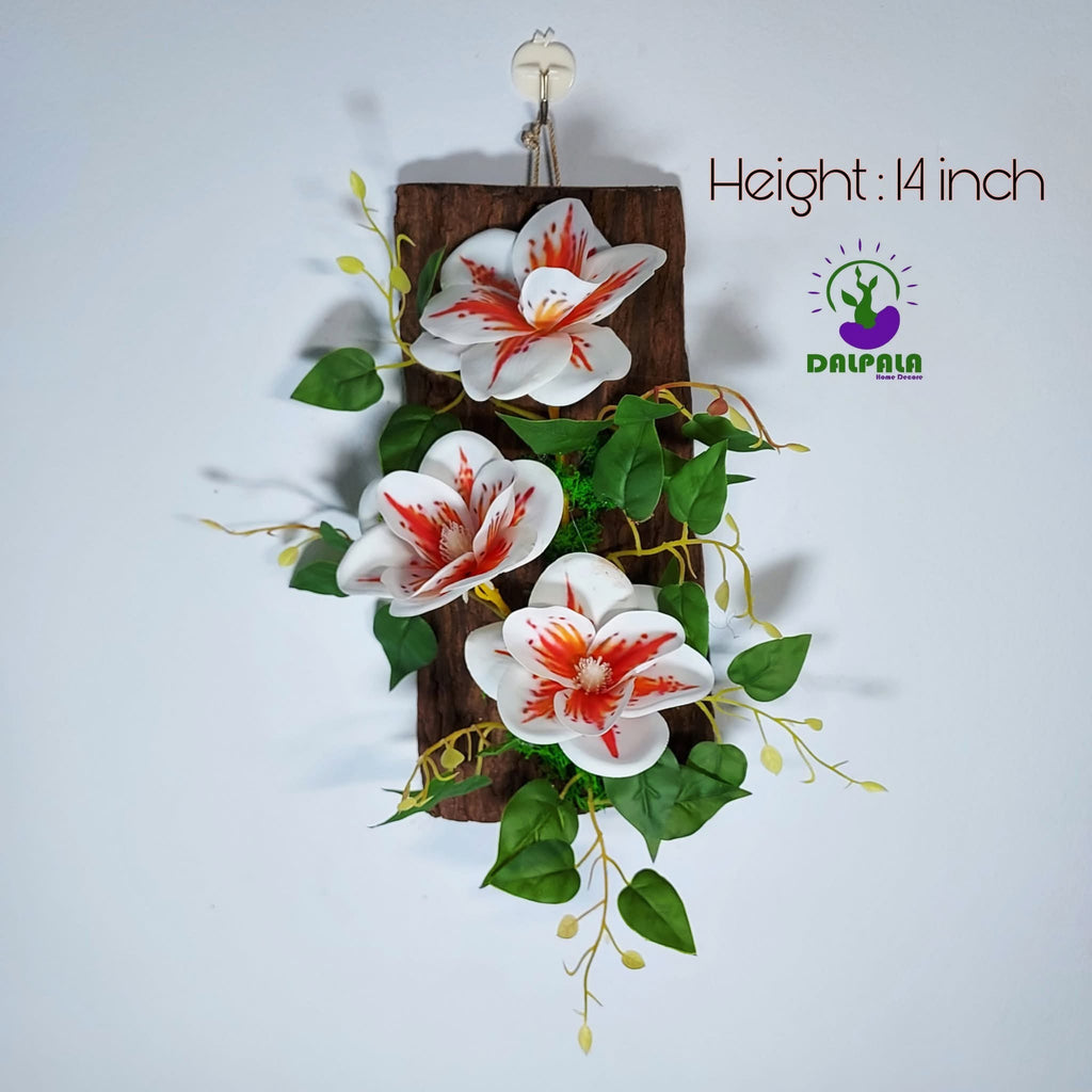 wall palnter with rubber orchid