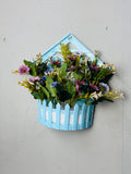 wall planter with artificial flowers setup