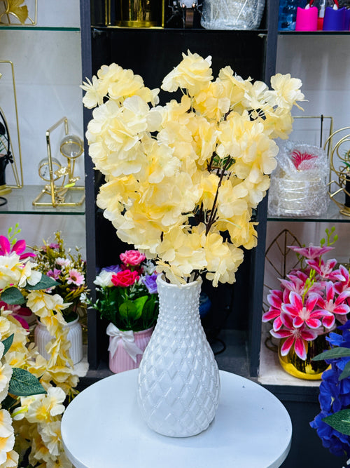 3 pieces comboo flowers vase with cherry flowers and fruits setup