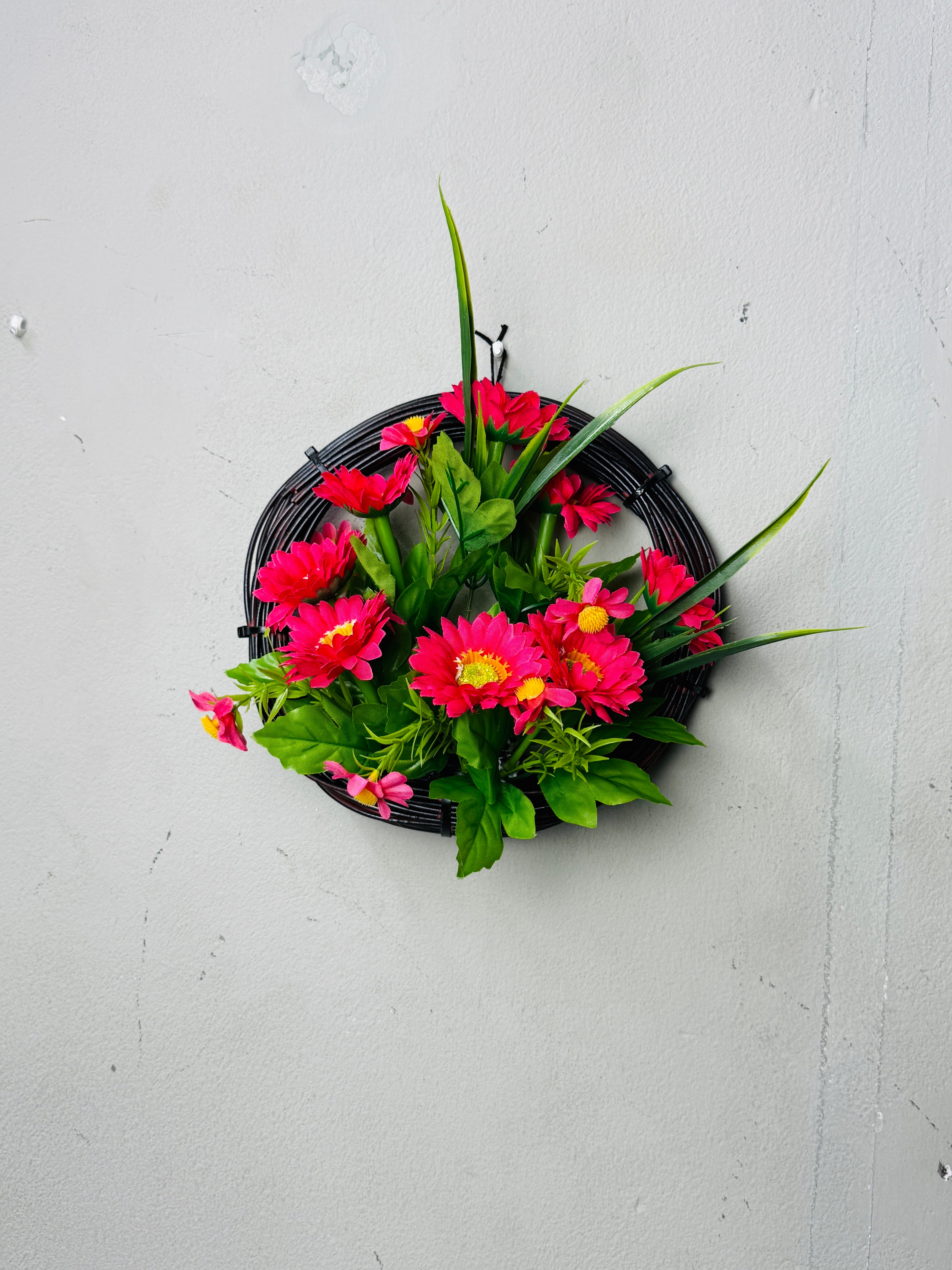 Ring planter with chinese imported flowers setup
